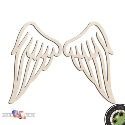 Angel Wings Outline Laser Cut Out Unfinished Wood Shape Craft Supply