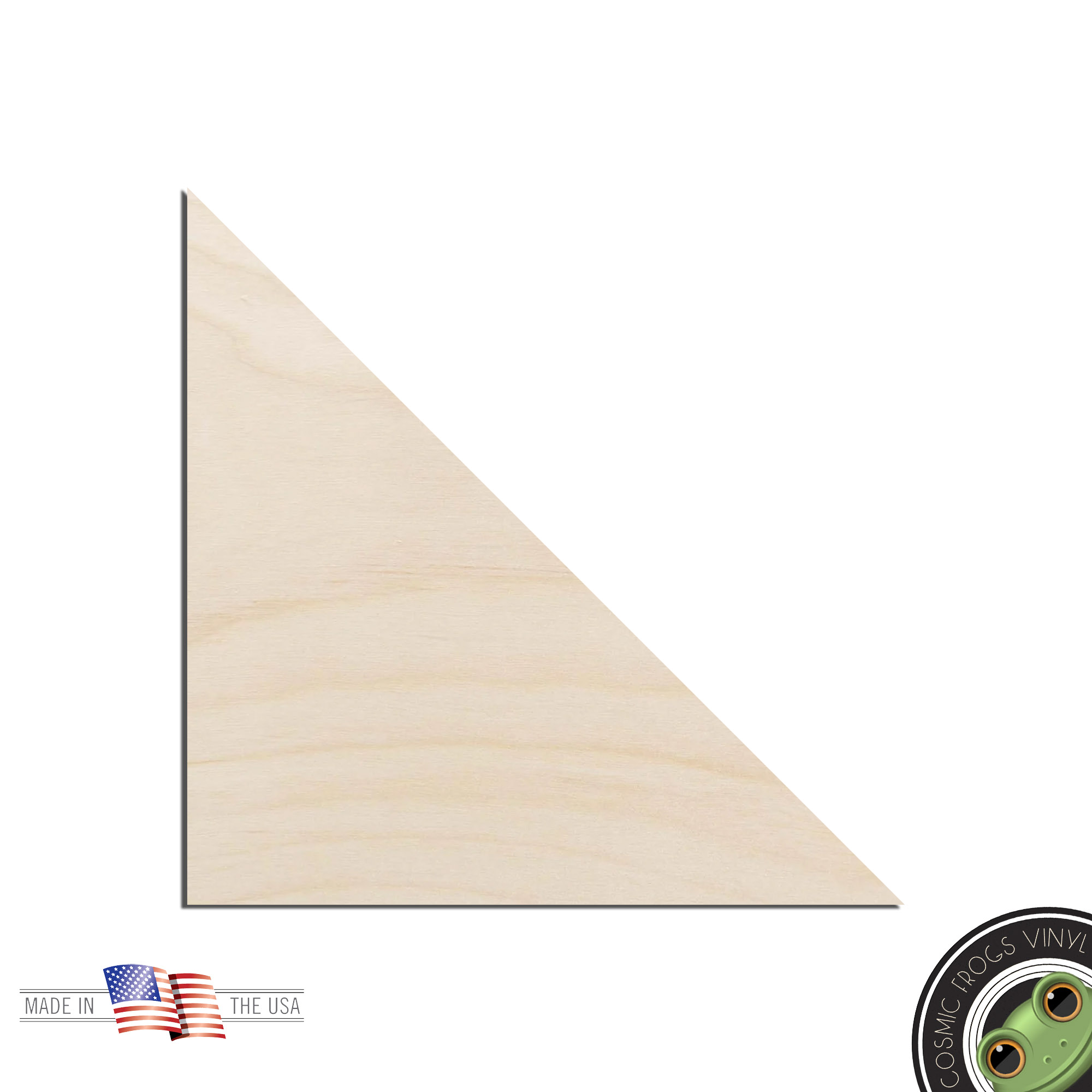Isosceles Right Triangle Laser Cut Out Unfinished Wood Shape Craft Supply
