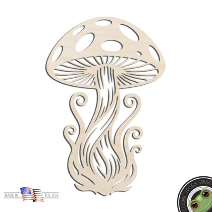 Mushroom #3 Laser Cut Out Unfinished Wood Shape Craft Supply
