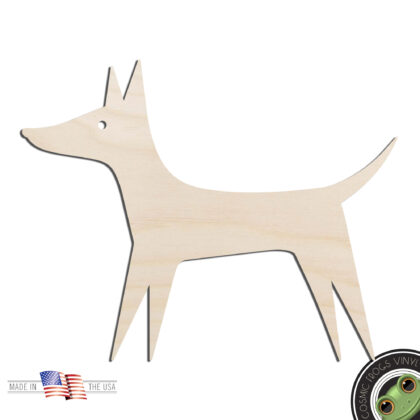 Retro Dog Mid Century Modern Laser Cut Out Unfinished Wood Shape Craft Supply