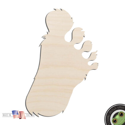 Bigfoots Hairy Foot Laser Cut Out Unfinished Wood Shape Craft Supply