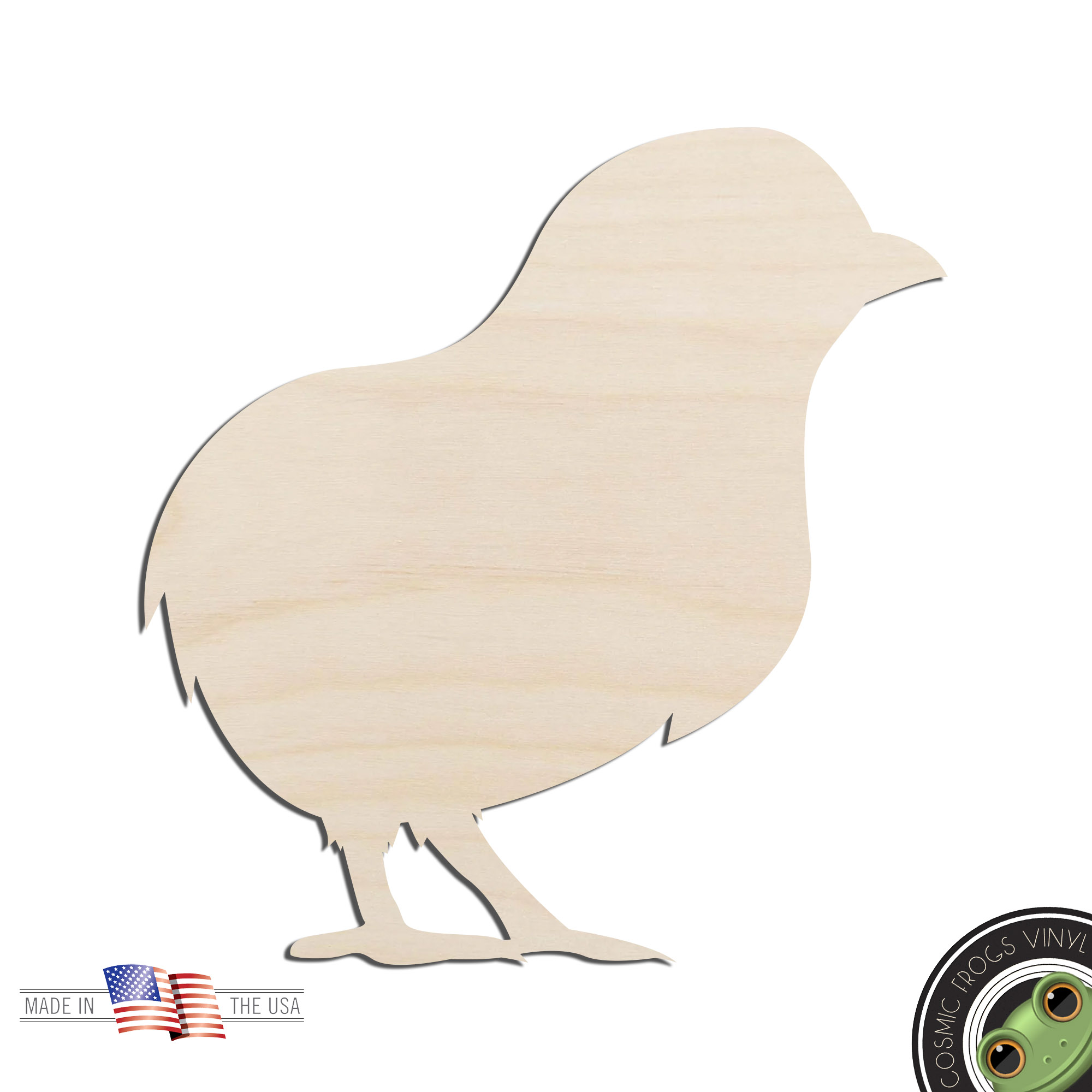 Chick Baby Chicken Laser Cut Out Unfinished Wood Shape Craft Supply