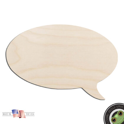 Speech Text Bubble #2 Laser Cut Out Unfinished Wood Shape Craft Supply