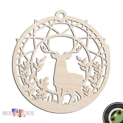 Deer Buck Sun Catcher Dream Catcher Laser Cut Out Unfinished Wood Shape Craft Supply