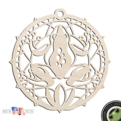 Frog Sun Catcher Dream Catcher Laser Cut Out Unfinished Wood Shape Craft Supply