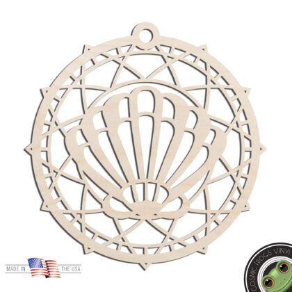 Scalloped Shell Sun Catcher Dream Catcher Laser Cut Out Unfinished Wood Shape Craft Supply