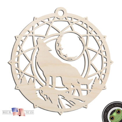 Wolfl Sun Catcher Dream Catcher Laser Cut Out Unfinished Wood Shape Craft Supply