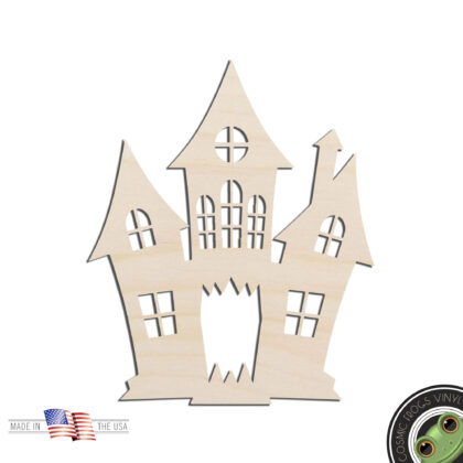 Haunted House Halloween Laser Cut Out Unfinished Wood Shape Craft Supply