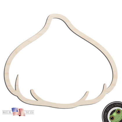 Dumpling #2 Outline Laser Cut Out Unfinished Wood Shape Craft Supply