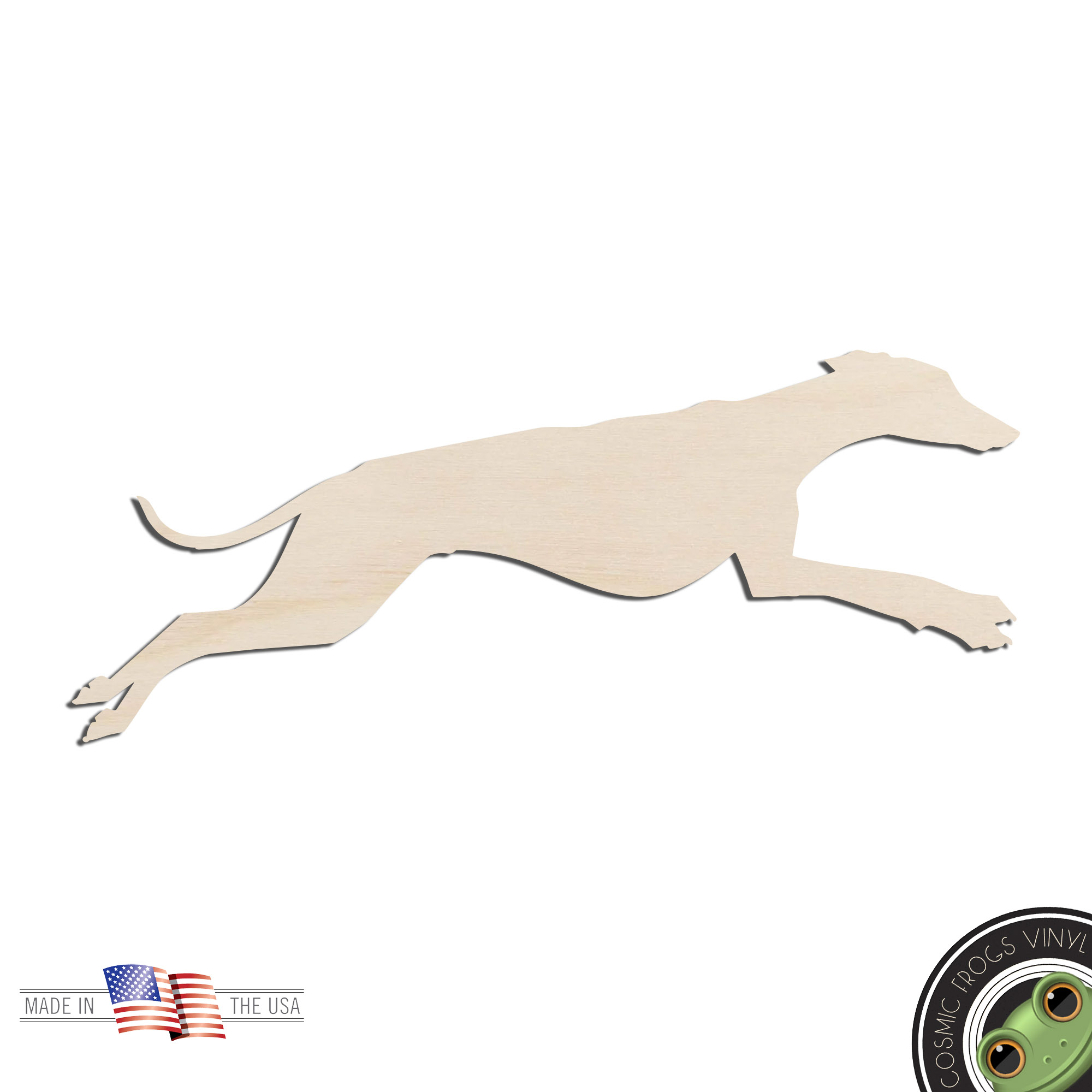 Greyhound Dog Puppy #4 Laser Cut Out Unfinished Wood Shape Craft Supply