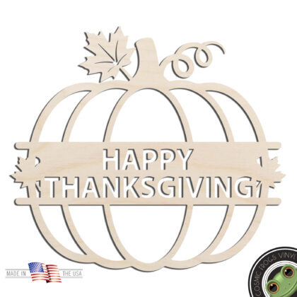 Thanksgiving Pumpkin Laser Cut Out Unfinished Wood Shape Craft Supply